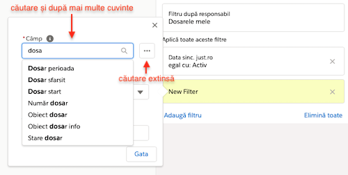 selectie filtru