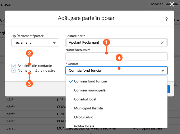 adaugare parte