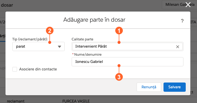 adaugare parte